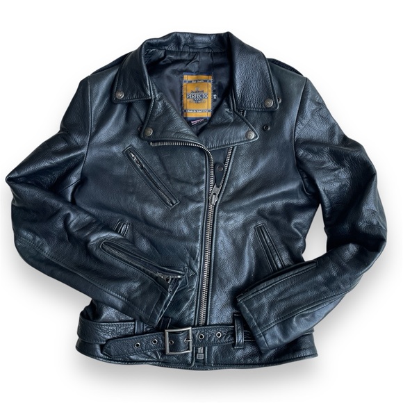 SCHOTT NYC Women’s Cropped Leather Motorcycle Jacket - Picture 1 of 12